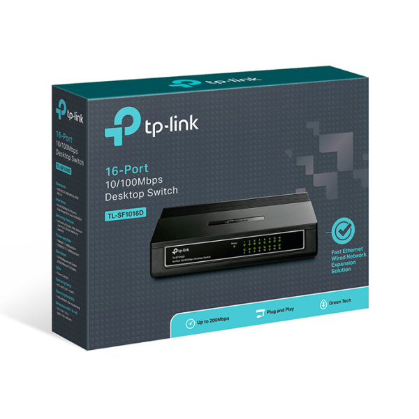 Alternative view of TP-LINK Desktop Switch TL-SF10016D, 10/100Mbps, 16 Θύρες, Ver. 7.0