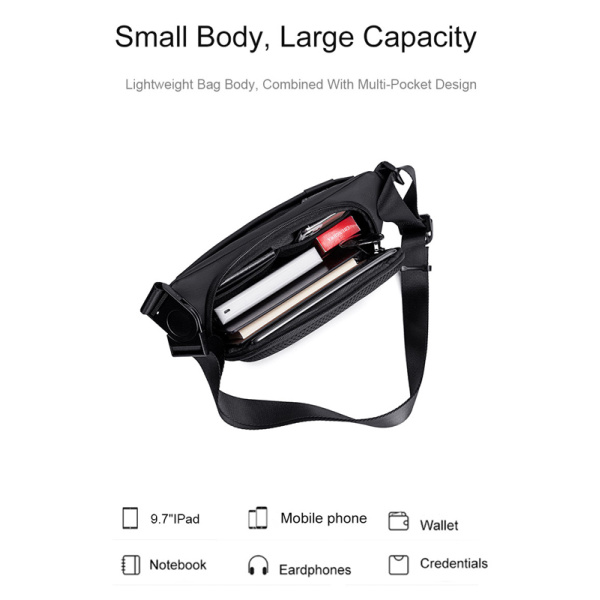 Alternative view of ARCTIC HUNTER τσάντα Crossbody Y00561 με θήκη tablet, 4L, μαύρη