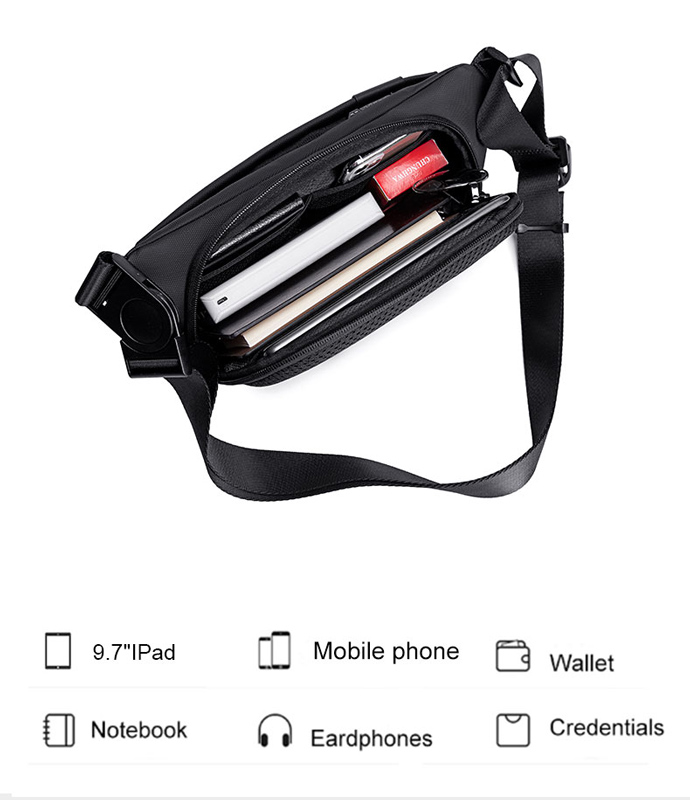 ARCTIC HUNTER τσάντα μέσης Y00569 με θήκη tablet, 3.5L, γκρι - Image 2