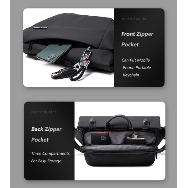 Alternative view of ARCTIC HUNTER τσάντα Crossbody YB00046 με θήκη tablet, 10L, μαύρη