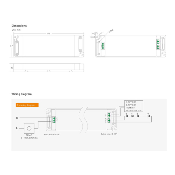 Alternative view of YSD τροφοδοτικό DC 60WUGP-12, 12VDC, 60W, 5A, IP20, dimmable
