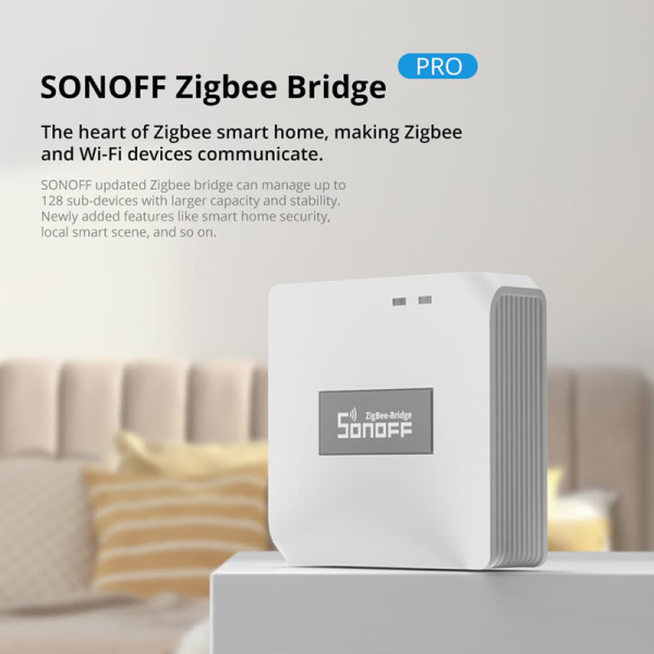 Alternative view of SONOFF smart hub ZBBRIDGE-P, ZigBee 3.0, Wi-Fi, λευκό