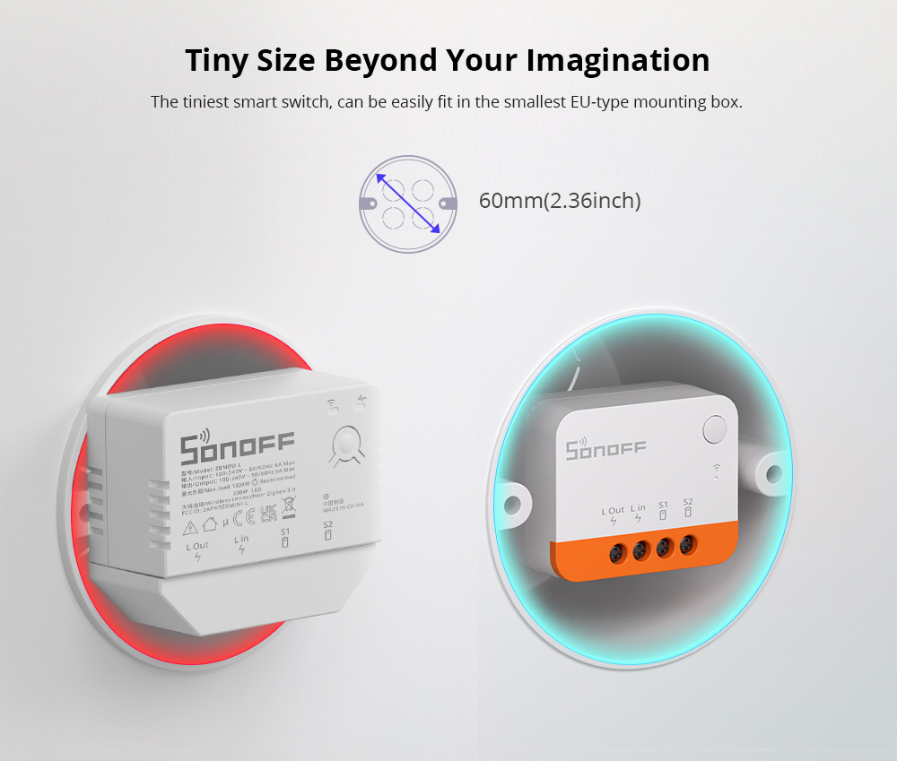 SONOFF smart διακόπτης ZBMINI-L2, 1-gang, ZigBee 3.0, λευκός - Image 4