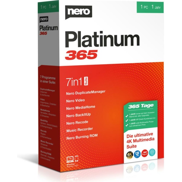 Nero Platinum 365 (1 PC - 1 Year) Ηλεκτρονική Άδεια