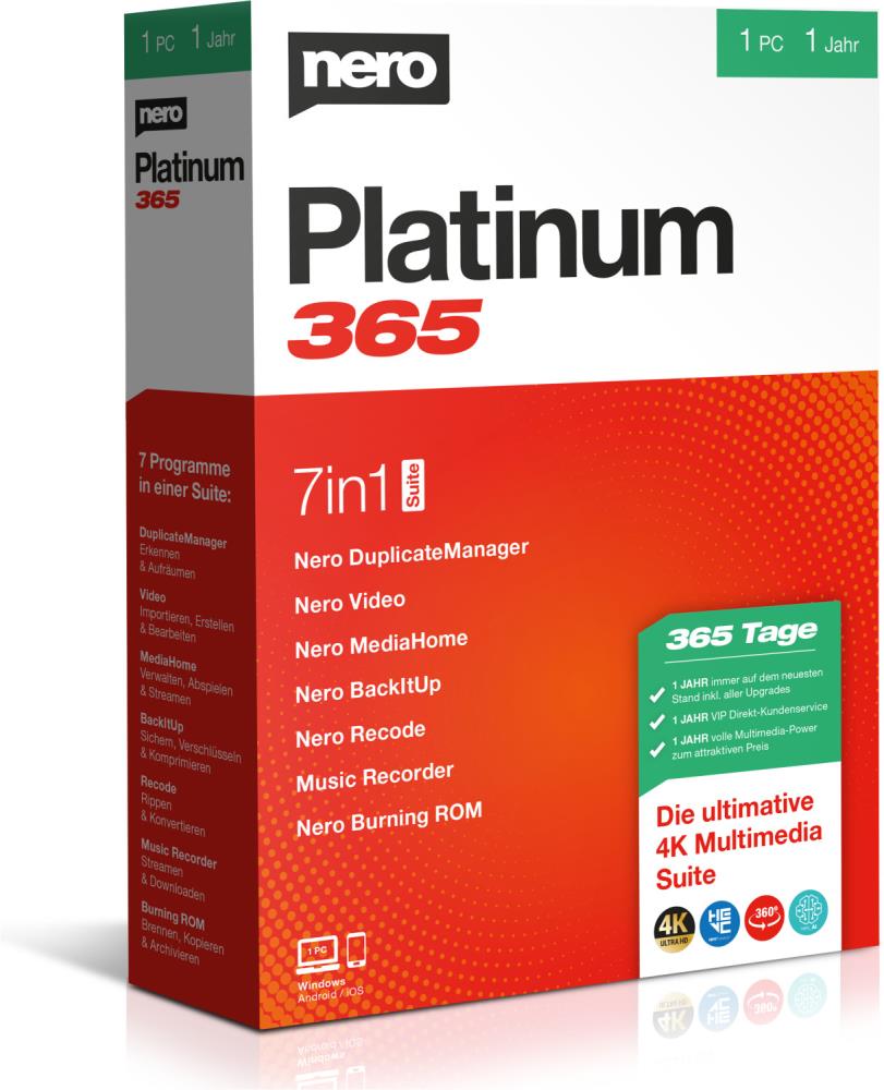Nero Platinum 365 (1 PC - 1 Year) Ηλεκτρονική Άδεια
