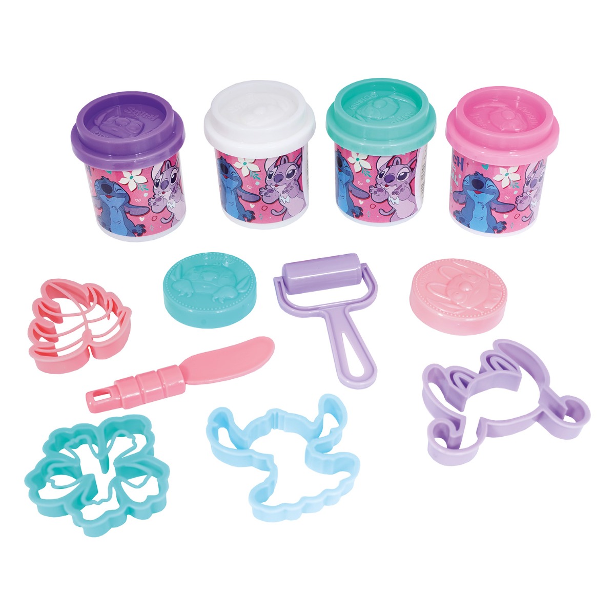 AS Πλαστελίνη Disney Stitch Κουβαδάκι Με 4 Βαζάκια Και 8 Εργαλεία 200g 3+ Χρονών - Image 3