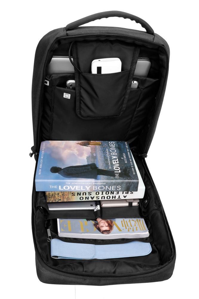 ARCTIC HUNTER τσάντα πλάτης 1701L με θήκη laptop 15.6", USB, 17L, μαύρη - Image 4