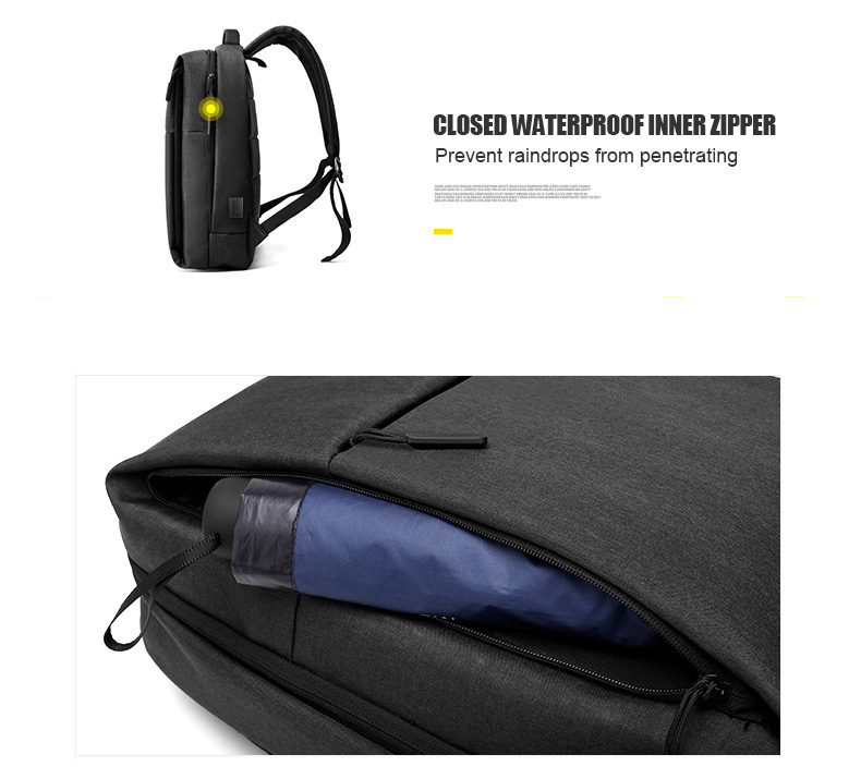 ARCTIC HUNTER τσάντα πλάτης 1701L με θήκη laptop 15.6", USB, 17L, μαύρη - Image 8