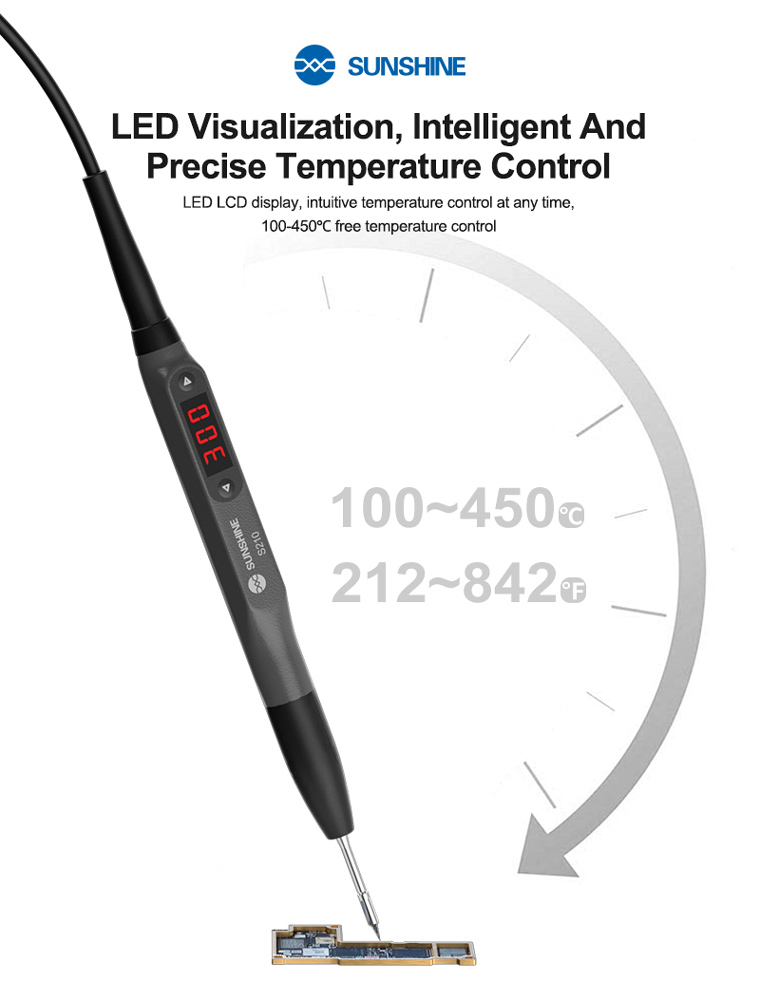 SUNSHINE σταθμός κόλλησης 210 Pro με κολλητήρι, 110W, 100~450 °C - Image 5