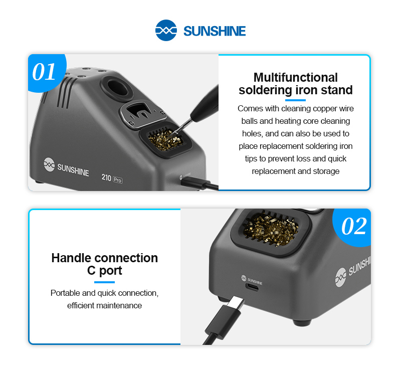SUNSHINE σταθμός κόλλησης 210 Pro με κολλητήρι, 110W, 100~450 °C - Image 7