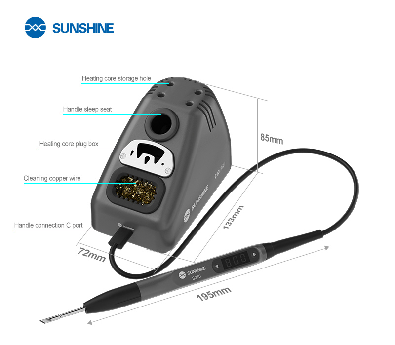 SUNSHINE σταθμός κόλλησης 210 Pro με κολλητήρι, 110W, 100~450 °C - Image 8