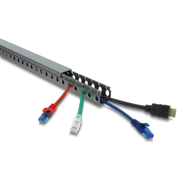 Alternative view of DELOCK cable management 22028, πλαστικό, 30x30mm, 1m, γκρι