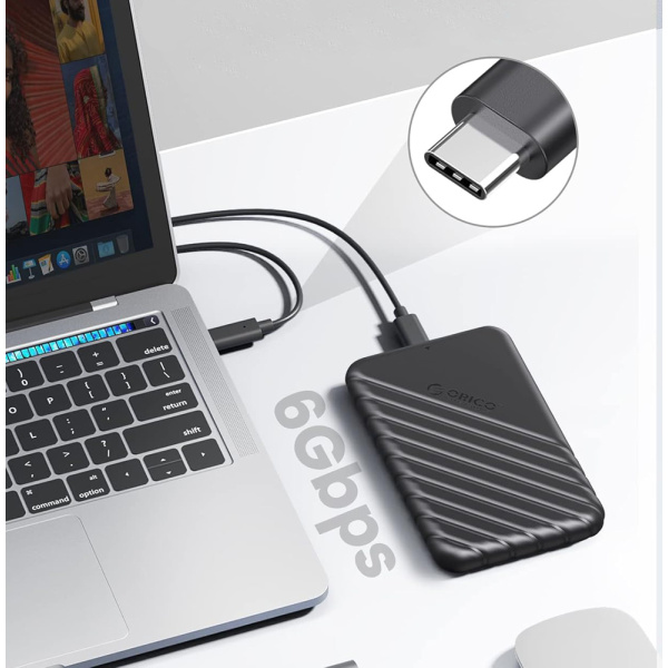 Alternative view of ORICO θήκη για 2.5" SATA HDD/SSD 25PW1C-C3, 5Gbps, μαύρη