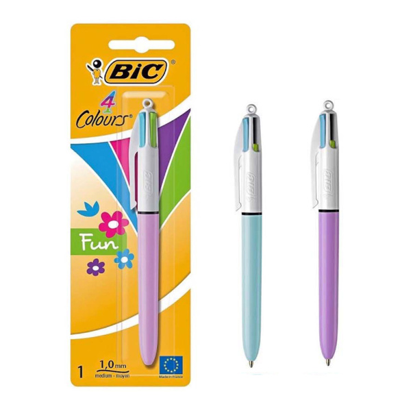 BIC στυλό διαρκείας 4 Colours Fun, 1mm μύτη, πολύχρωμο μελάνι, διάφορα χρώματα, 1τμχ