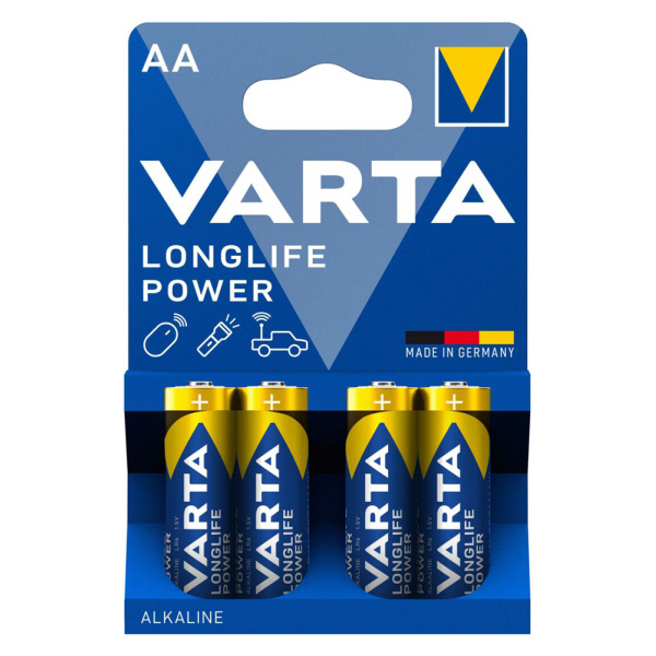 VARTA αλκαλικές μπαταρίες Longlife Power, AA/LR6, 1.5V, 4τμχ