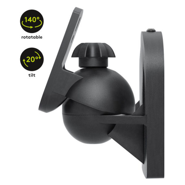 Alternative view of GOOBAY επιτοίχια βάση ηχείων 49393, έως 3.5kg, μαύρο