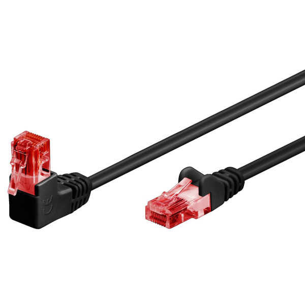GOOBAY καλώδιο δικτύου 51517, CAT 6 U/UTP, γωνιακό, CCA, 3m, μαύρο