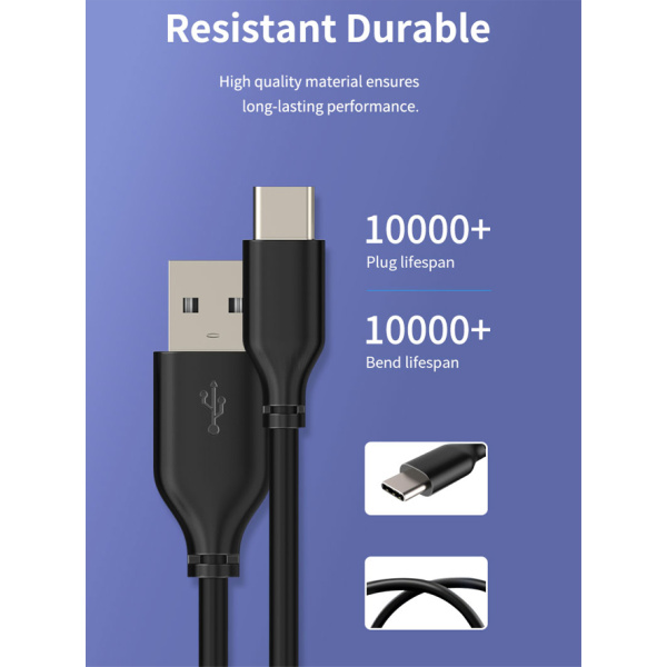 Alternative view of CABLETIME καλώδιο USB-C σε USB U323A, 3A, 480Mbps, 1m, μαύρο