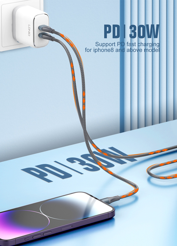 LDNIO καλώδιο Lightning σε USB-C LC631I, 30W PD, 1m, πράσινο - Image 2