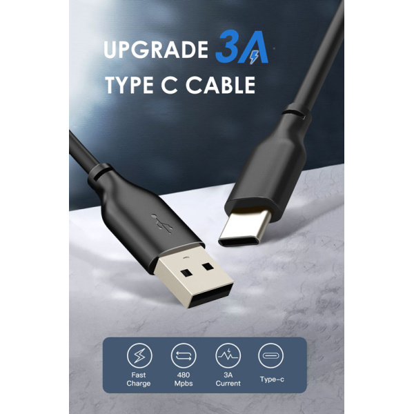 Alternative view of CABLETIME καλώδιο USB-C σε USB CT-CMAMN1, 3A, 480Mbps, 1m, μπλε