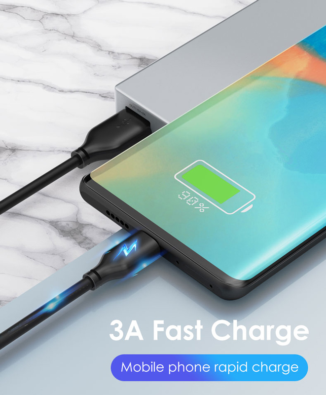 CABLETIME καλώδιο USB-C σε USB CT-CMAMN1, 3A, 480Mbps, 1m, μπλε - Image 3