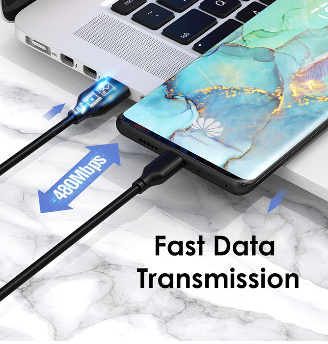 CABLETIME καλώδιο USB-C σε USB CT-CMAMN1, 3A, 480Mbps, 1m, μπλε - Image 4