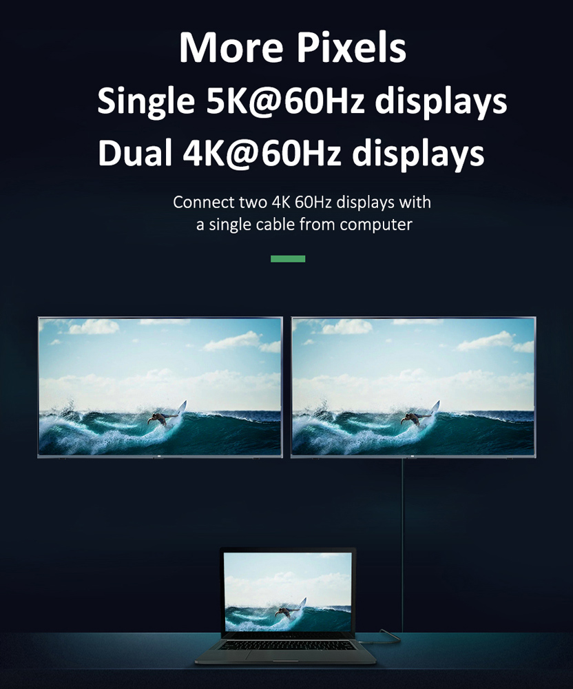 CABLETIME καλώδιο USB-C σε USB-C CT-C160-U31-TB3, 100W, 40Gbps, 4K/60Hz, 0.5m, μαύρο - Image 4
