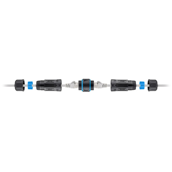 Alternative view of GOOBAY αδιάβροχος σύνδεσμος RJ45 Cat 6A 59582, IP68, μαύρος