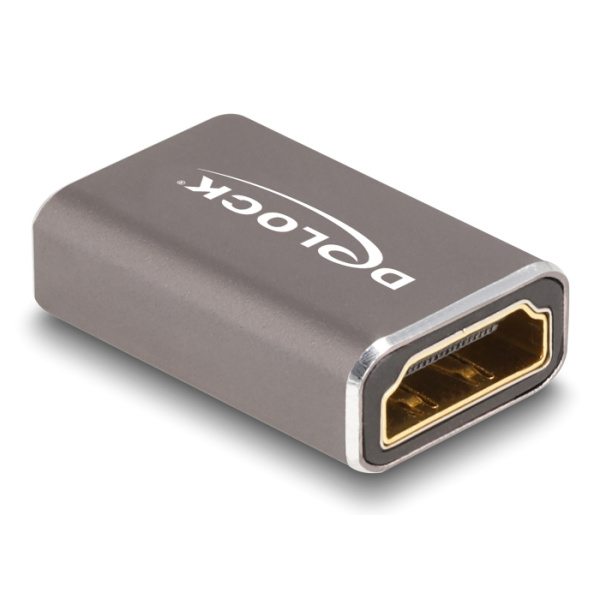 Alternative view of DELOCK αντάπτορας HDMI 60078 με Ethernet, 8K/60Hz, μεταλλικός, γκρι