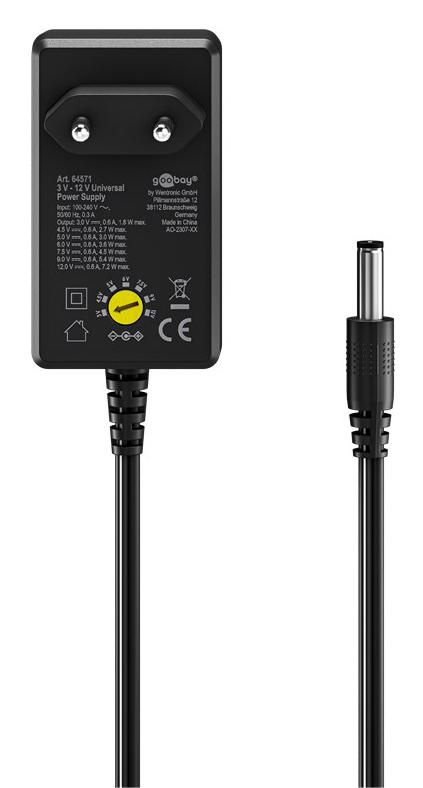GOOBAY επιτοίχιος φορτιστής 64571, 3V-12V, 7.2W/0.6A, 12 tips - Image 3