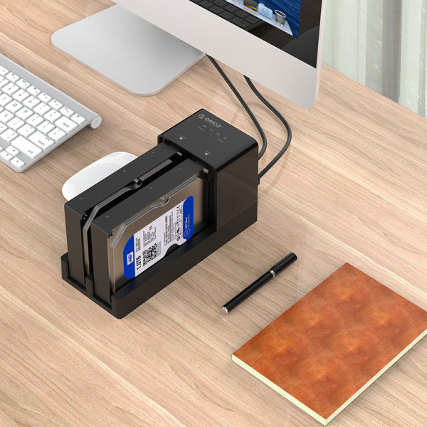 Alternative view of ORICO docking station για 2.5" ή 3.5" SATA HDD/SSD 6528US3-C, 2 θέσεων, 5Gbps, clone function, μαύρο