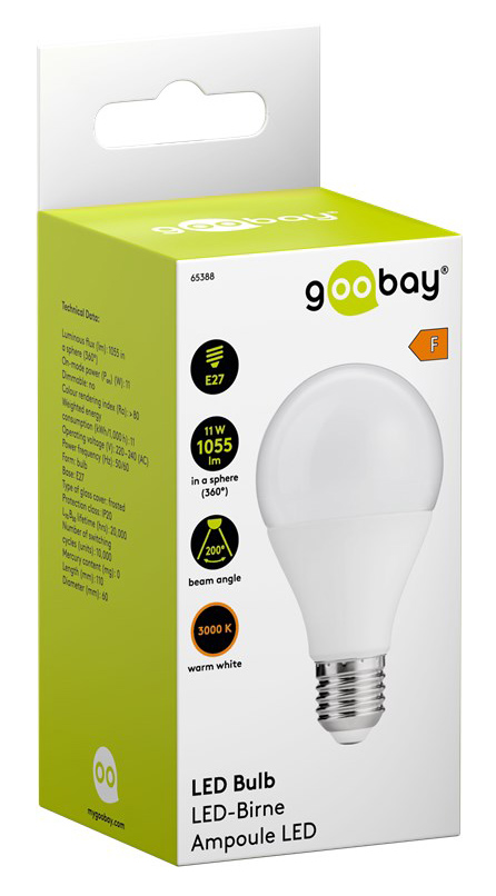 GOOBAY LED λάμπα bulb 65388, E27, 11W, 3000K, 1055lm - Image 3