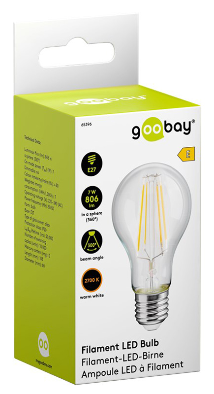 GOOBAY LED λάμπα bulb 65396, E27, Filament, 7W, 2700K, 806lm - Image 3