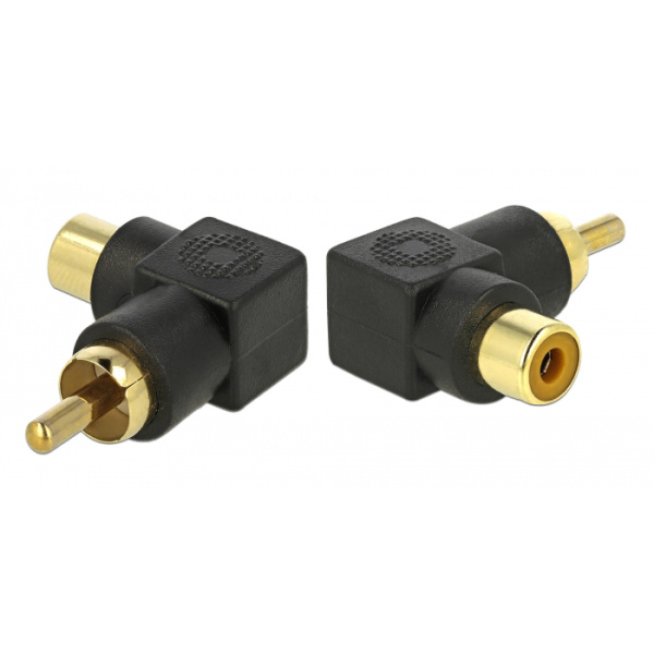 Alternative view of DELOCK αντάπτορας 66168 RCA αρσενικό σε RCA θηλυκό, γωνιακός, μαύρος
