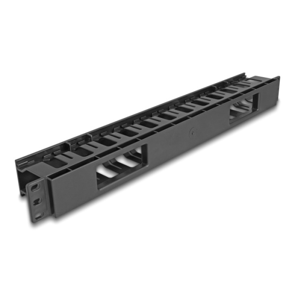 Alternative view of DELOCK cable management 67021 για rack 19"/1U, 2 ανοίγματα, πλαστικό, μαύρο