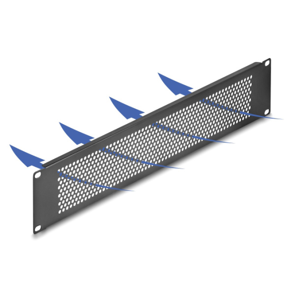 Alternative view of DELOCK κάλυμμα panel 67036 για 19"/2U rack, με αεραγωγούς, μαύρο