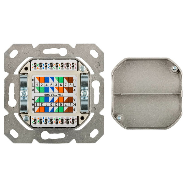 Alternative view of GOOBAY επιτοίχια πρίζα CAT 6a 68572, 2x RJ45, 80x80mm, λευκή