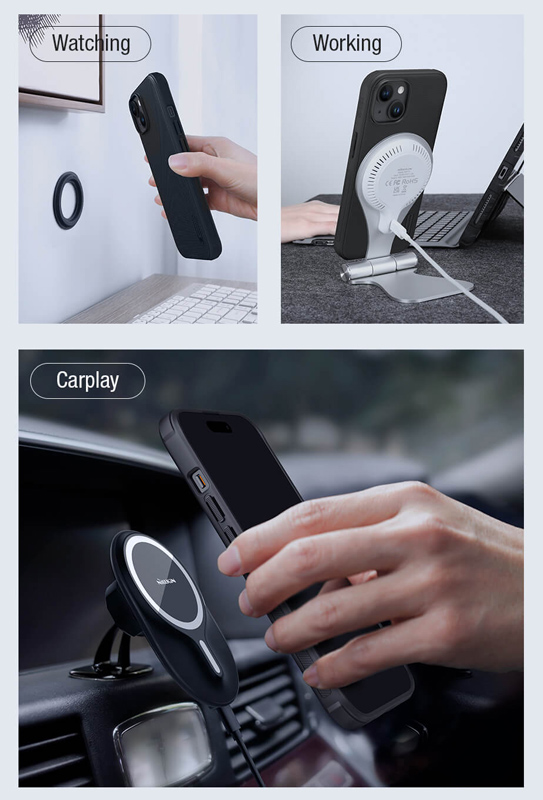 NILLKIN θήκη Super Frosted Shield Pro Magnetic για iPhone 15, μπλε - Image 2