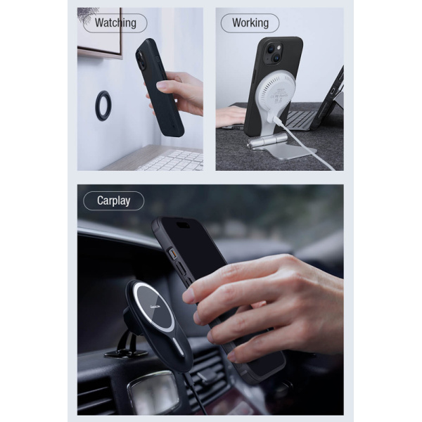 Alternative view of NILLKIN θήκη Super Frosted Shield Pro Magnetic για iPhone 15, πράσινη