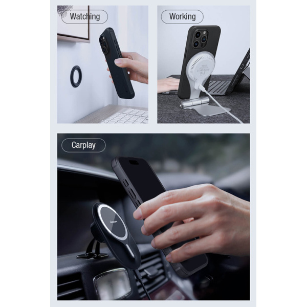 Alternative view of NILLKIN θήκη Super Frosted Shield Pro Magnetic για iPhone 15 Pro, μαύρη