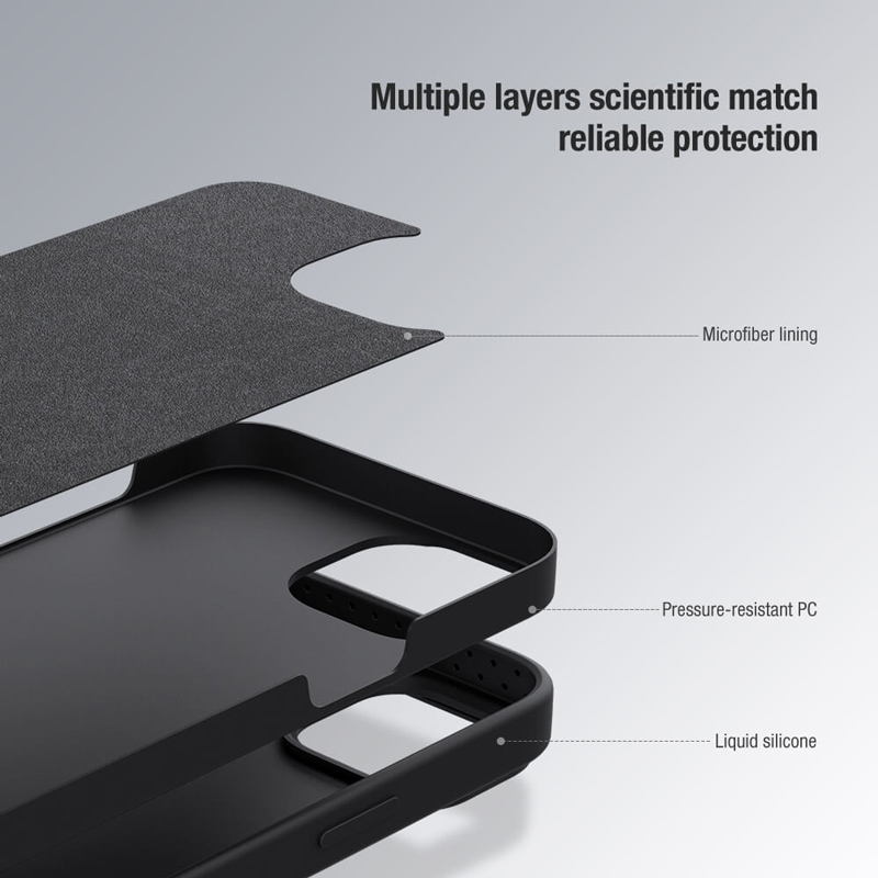 NILLKIN θήκη CamShield Silky Silicone για iPhone 15 Pro, μπλε - Image 3