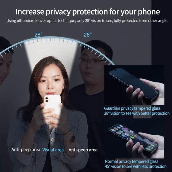 Alternative view of NILLKIN tempered glass Guardian Full Coverage 2.5D για iPhone 15 Pro
