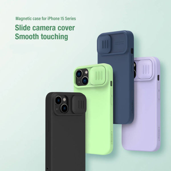 Alternative view of NILLKIN θήκη CamShield Silky Magnetic Silicone για iPhone 15 Plus, μαύρη