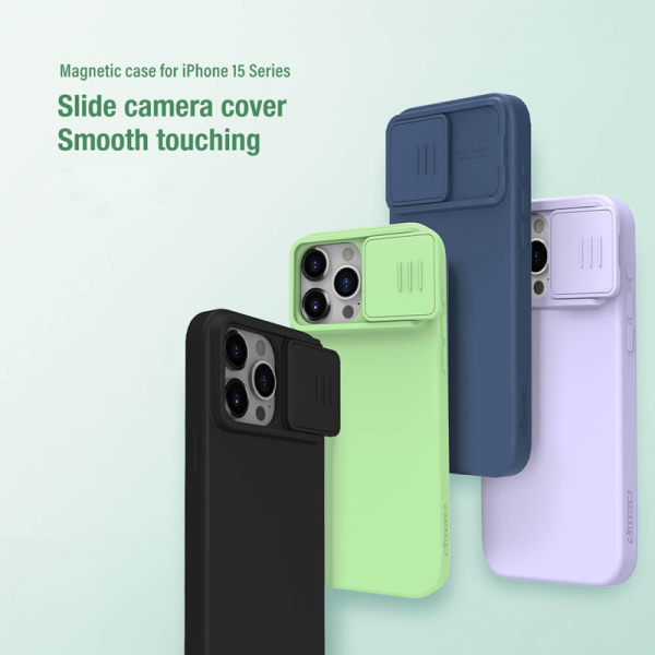 Alternative view of NILLKIN θήκη CamShield Silky Magnetic Silicone, iPhone 15 Pro Max, μαύρη
