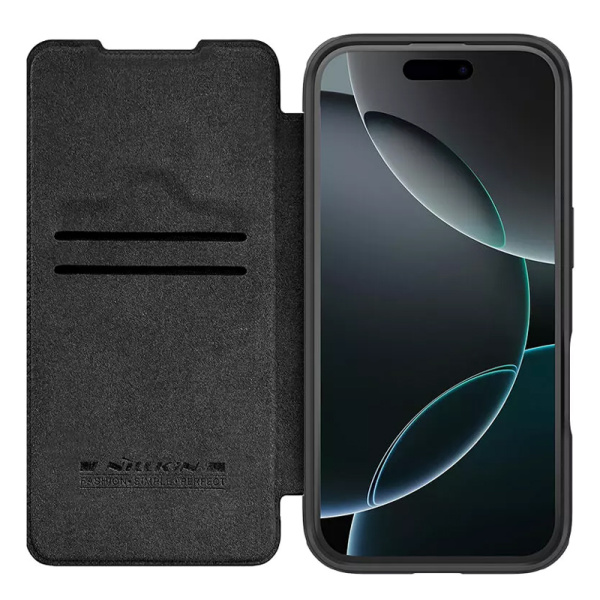 Alternative view of NILLKIN θήκη Qin Prop Leather για iPhone 16 Pro, δερμάτινη, μαύρη