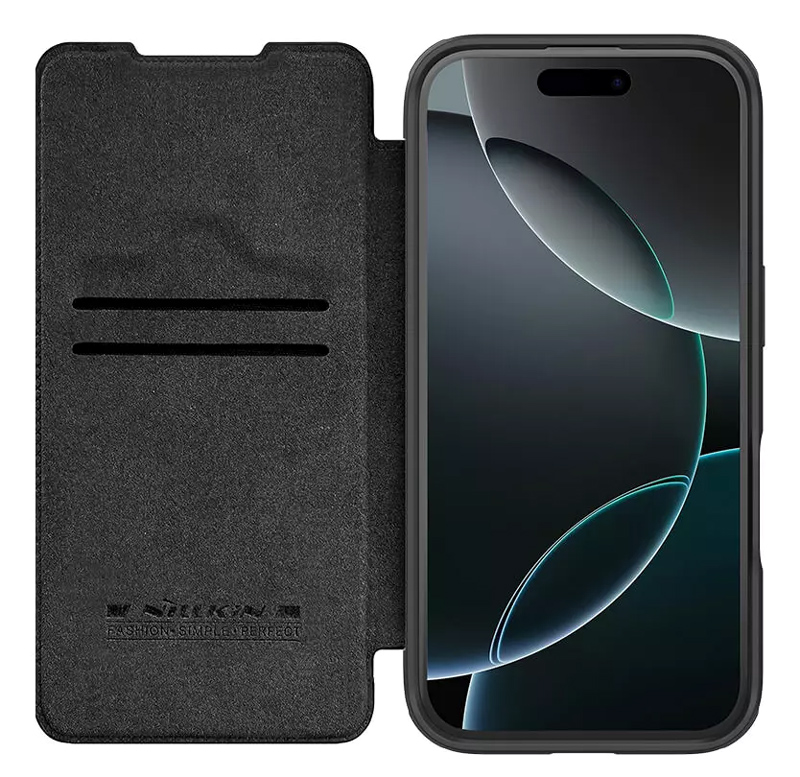 NILLKIN θήκη Qin Prop Leather για iPhone 16 Pro, δερμάτινη, μαύρη - Image 2