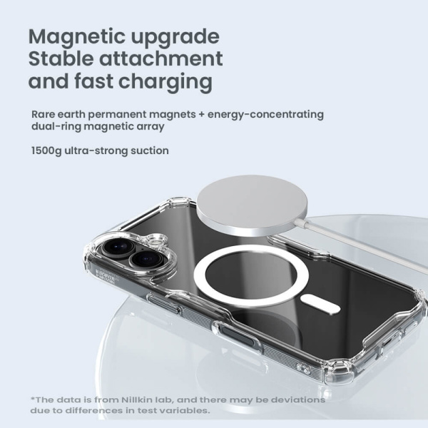 Alternative view of NILLKIN θήκη Nature TPU Pro Magnetic για iPhone 16 Plus, διάφανη