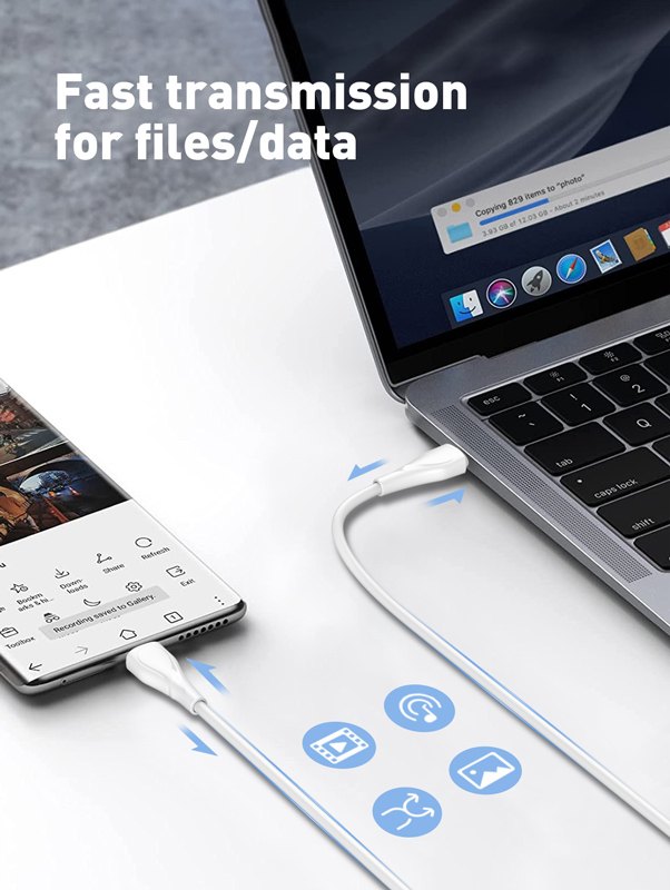LDNIO καλώδιο USB-C σε USB-C LC611C, 65W PD, 1m, λευκό - Image 3