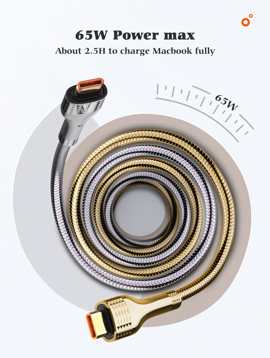 LDNIO καλώδιο USB-C σε USB-C LC651C, 65W, 1m, χρυσό - Image 2