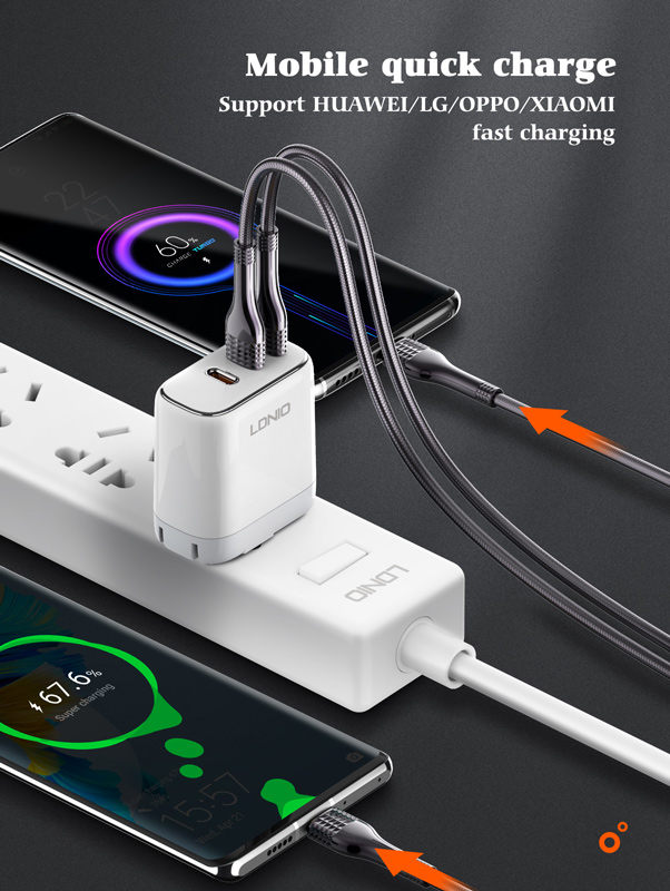 LDNIO καλώδιο USB-C σε USB-C LC651C, 65W, 1m, χρυσό - Image 3